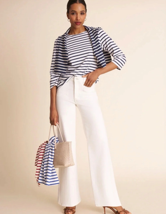 FRAME Denim - New $298 Frame Le Slim Palazzo Modernist Pocket Jeans Size 29 White Wide Leg